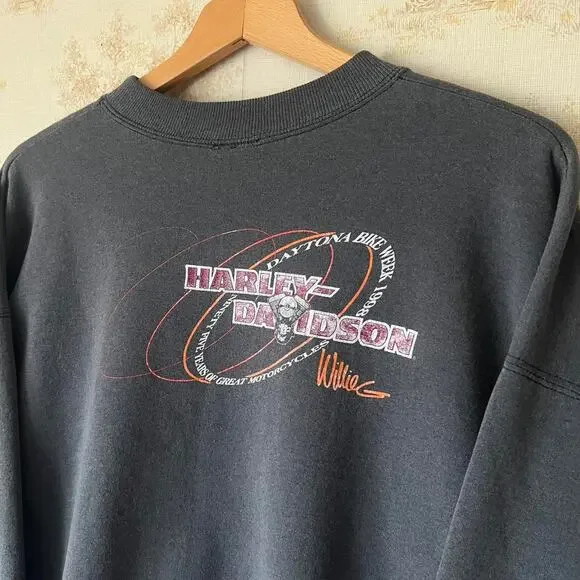 Vintage 90s 1998 Harley Davidson SweatshirtFaded Daytona Bike WeekBoxy XL